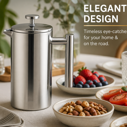 800ml French Press Stainless Steel Coffee Tea Filter Maker Plunger Pitcher Tool 2