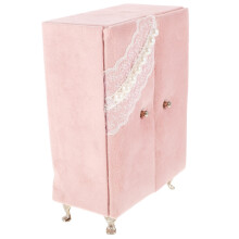 Elegant Roze Sieradenkistje Met Zijdeachtig Lint En Kant