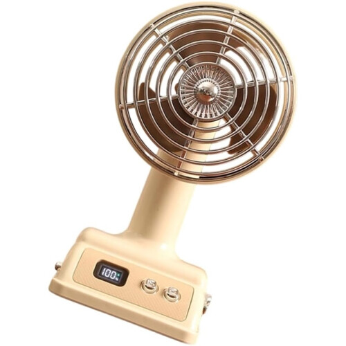 Mini ventilateur rétro luxe, écran digital réglage continu USB