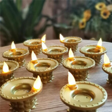 12 Lampes Décoratives Diwali Diyas, Lumières LED Diwali à Détection D'Eau, Bougies Chauffe-Plat Lotus Étanches Sans Flamme, Lampes à Huile