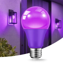 Lot de 2 Ampoules LED Violettes 9 W, Culot E27, Non Dimmable, pour Décoration de Fête et de Maison