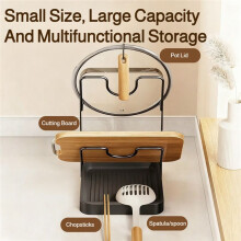 Étagère de Rangement Multifonction pour Couvercles de Casseroles et Planches à Découper, Gain de Place et Rangement Facile. B