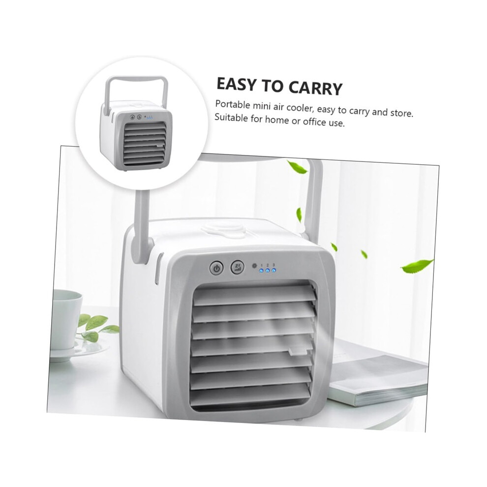 Mini Air Cooler Usb Rechargeable Desk Fan With Humidifier White 8582579622798
