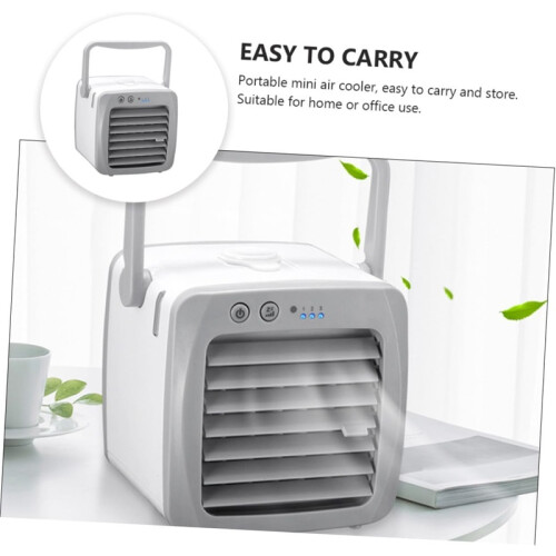 Mini ventilateur blanc rechargeable USB, 14x14x14cm humidificateur