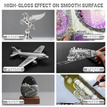 3Pc Liquid Mirror Chrome Markers,Permanent Reflective Metallic Chrome Paint Pen,High Gloss Car DIY Model Painting Silver