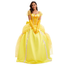 (S) Damen goldene Prinzessinnen Ballkleid elegantes viktorianisches Kleid mit schulterfreiem Design
