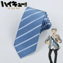 (Sky Blue)Haikyuu Cosplay Striped Tie With Polyester Silk For Halloween Accessory Party
