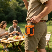 Ventilateur taille orange 3600mAh, mains-libres USB pour travail camping