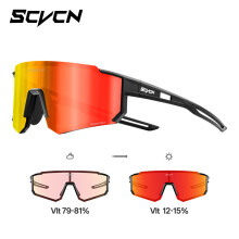 (Style D)Óculos de ciclismo Scvcn mudança de cor luz refletora à prova de vento para atletas ao ar livre