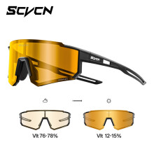 (Style C)Scvcn Color Changing Light Reflecting Windproof Cycling Eyewear For Athletes Outdoor