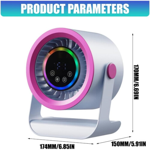 Mini ventilateur USB rechargeable, 3 vitesses pour bureau maison extérieur