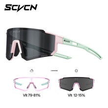 (Style Q)Scvcn Color Changing Light Reflecting Windproof Cycling Eyewear For Athletes Outdoor