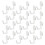 30St Multifunctionele Pegboard Haken Wit Voor 1