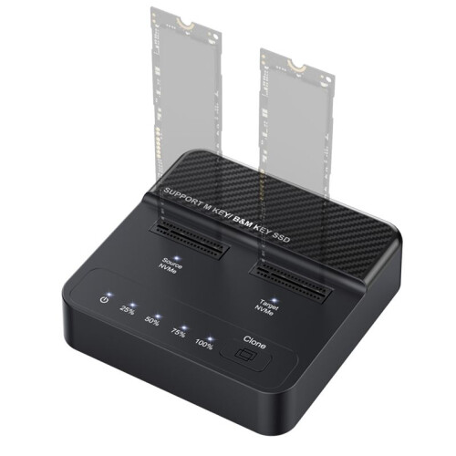 NVME M.2 SSD Docking Station Dual-Bay Solid State Drive Duplicator Read-Write Offline Copying Cloner Duplicator AU Plug