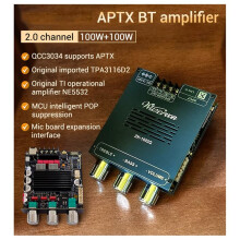 ZK-1002Q QCC3034+TPA3116 Digital Amplifier Board 2.0 Channel APTX Lossless 2X 100W Audio Amp Module A