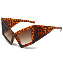 (Style 2)Trendy Big Frame Cat Eye Sunglasses With Shine Black And Gray Lenses For Poolside And Days Casual