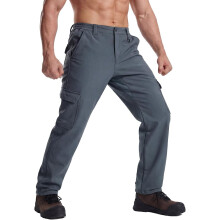 Herren-Jagdhose Softshell wasserdicht 6 Taschen Grau M — herren jagdhosen, herren softshellhosen