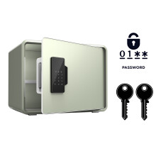 Coffre-fort blindé pour la maison avec serrure électronique et clé 25x35x26 cm vert — coffre securite
