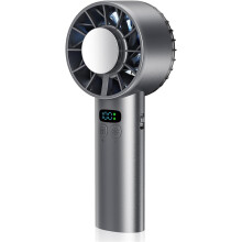 Mini ventilateur turbo noir 5200mAh, effet glace écran digital camping