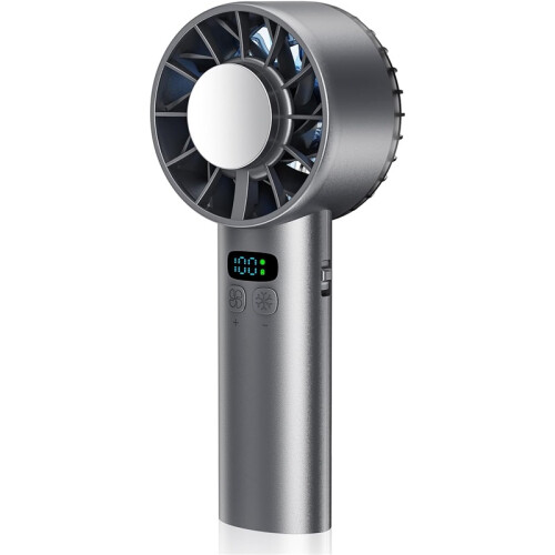 Mini ventilateur turbo noir 5200mAh, effet glace écran digital camping