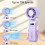 Mini ventilateur turbo violet, effet glace 199 vitesses pliable portable 7
