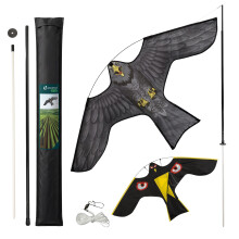 VOUNOT Bird Scarer Kite with Telescopic Pole, 2 Interchangeable Kites, Model D&G