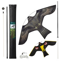 VOUNOT Bird Scarer Kite with Telescopic Pole, 2 Interchangeable Kites, Model F&G