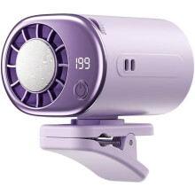 Mini ventilateur voiture violet, clip LED rotation 360 réglable