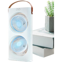 Mini ventilateur double tête USB-C, 3 vitesses pour maison voyage camping
