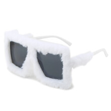 (WhiteFrameWhitePlush)Cat Eye Sunglasses With Full Frame Pc Material And Uv400 For Womens Casual Looks