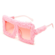 (PinkFramePinkPlush)Cat Eye Sunglasses With Full Frame Pc Material And Uv400 For Womens Casual Looks
