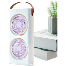 Mini ventilateur double tête USB-C, 3 vitesses pour maison voyage camping
