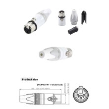 Conector XLR Neutrik Branco de 3 Pinos, Fêmea, Banhado A Prata, para Cabos de Microfone DIY (NC3FXX-WT)