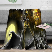 (50x40in 125x100cm) Nightmare Before Christmas Style Fluffy Flannel Throw Blankets: Luxurious, Soft & Warm Modern Design Fleece