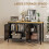 Homcom HOMCOM Sideboard Buffet Storage Cabinet, Storage Cabinet with Doors, Black 4