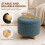 Homcom HOMCOM Round Storage Ottoman with Reversible Lid, Dark Blue 6