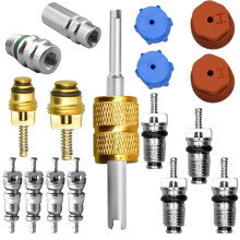 1set Air Conditioning Valve Core Kits, R12 to R134a Conversion Kit for R134A Air Condition Refrigeration System Maintain