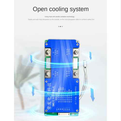 8S 24V 100A LiFePO4 Battery Protection Board Same Port with Equalization Temperature Control BMS Battery Board for UPS 1