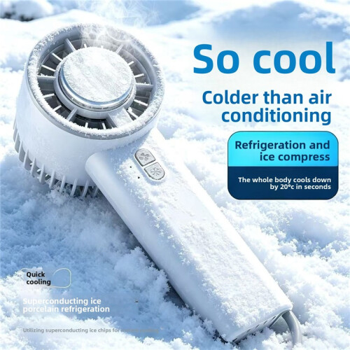 Mini ventilateur blanc USB, 3 vitesses brume 6h pour sport plage 1