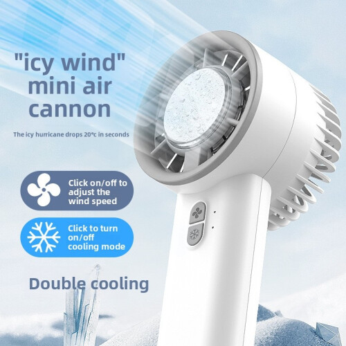 Mini ventilateur blanc USB, 3 vitesses brume 6h pour sport plage 2