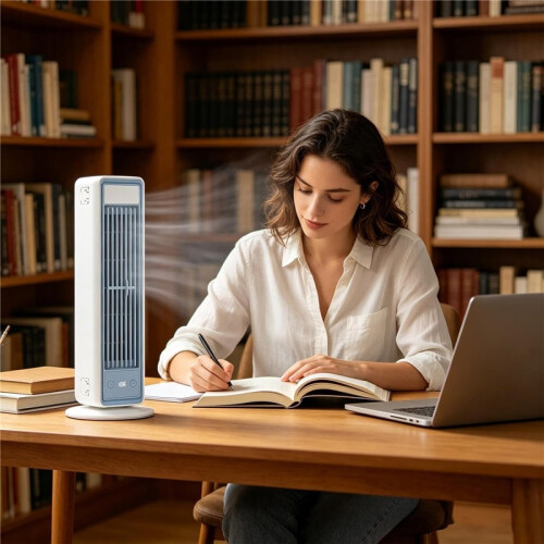 Tour silencieuse USB rechargeable, télécommande 4 vitesses écran LED 1