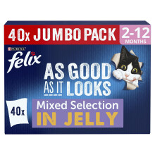 FELIX As Good As it Looks Kitten Mixed Selection in Jelly Wet Cat Food 40x85g