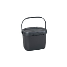 Addis 518251 Everyday Kitchen Food Waste Compost Caddy Bin, 4.5 Litre, Sliver, Metallic Silver
