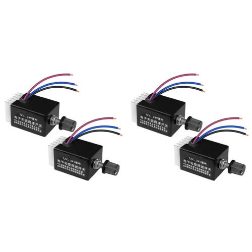 4pcs 12V/24V  Motor Speed Controller Universal,Knob Screw Electronic Stepless Speed Regulator