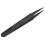 Industries Round Tip Straight Plastic Anti-static Tweezers Black 10Pcs 1