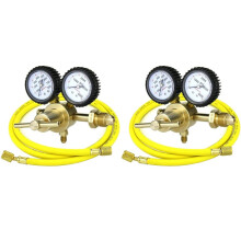 2X Nitrogen Regulator with 60In Hose for HVAC Purge, CGA580 Inlet Connection and 1/4In Male Flare Outlet Connection
