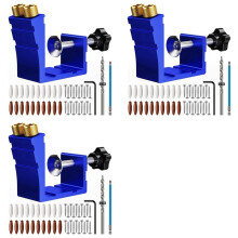 3X Pocket Hole Jig Kit, Pocket Hole Drill Guide Jig Set for 15 Angled Holes, for Woodworking Angle Drilling Holes A