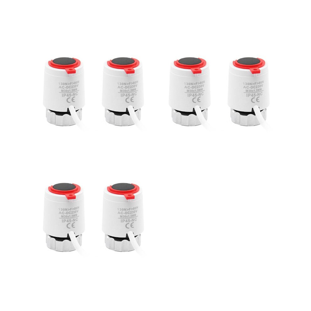 6 Pcs 230V Normally Closed Nc M30x1.5mm Electrothermal Actuator For Underfloor Heating Trv Thermostatic Heat Dissipation 6031736484394