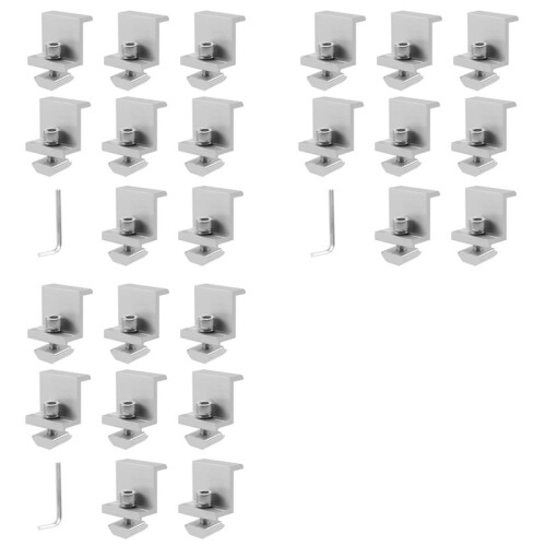 Solar Panel Mounting Brackets,24pcs Aluminum Solar Panel End Clamp 30-45mm Adjustable H, Solar Panel Mount