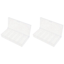 2X 5 Grids Plastic Organizer Box Clear Fishing Tackle Storage Box Jewelry Dividers Container Case